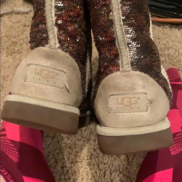 UGG Sequin Ankle Boots - Brown and Cream - Picture 4 of 6